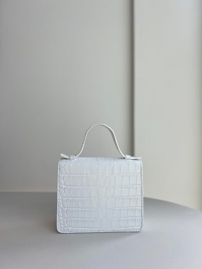 Micro briefcase very white croco