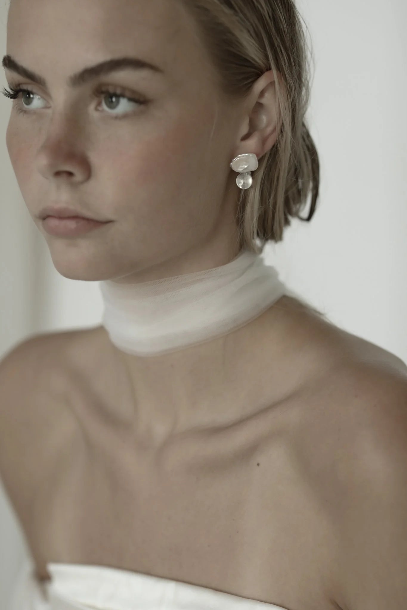 Coastal Glass Pearl Drops oorbellen