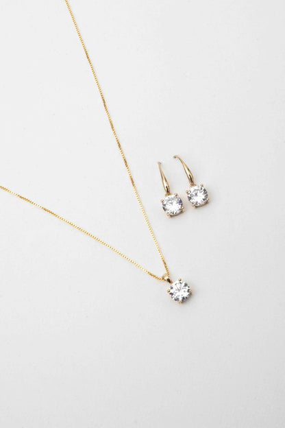 Ava drop necklace small goud
