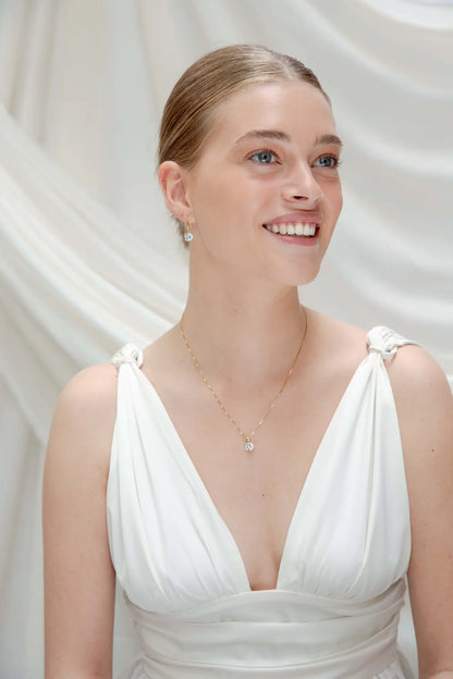 Ava drop necklace small goud